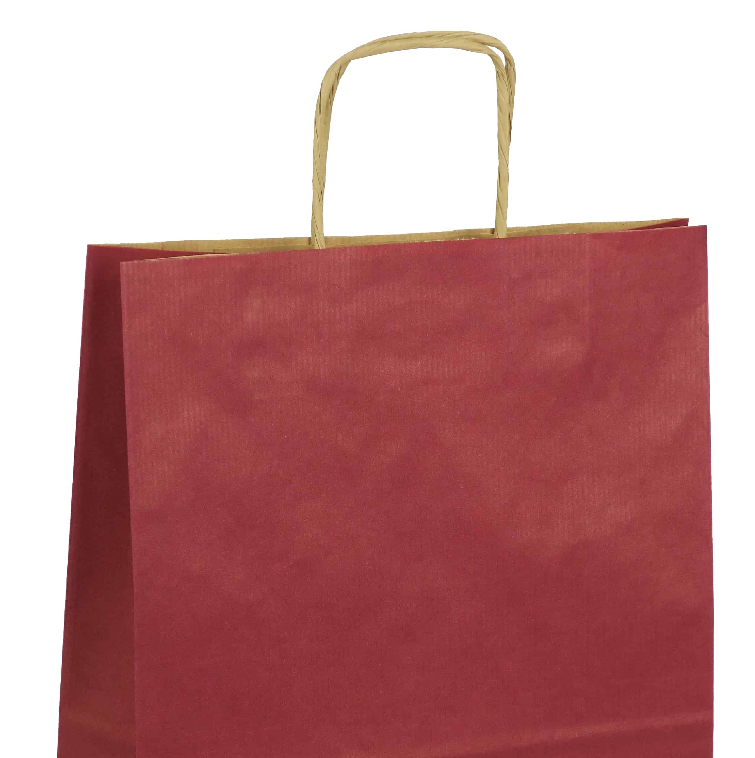 torba papierowa bordowa z nadrukiem 54cm x 15cm x 46cm